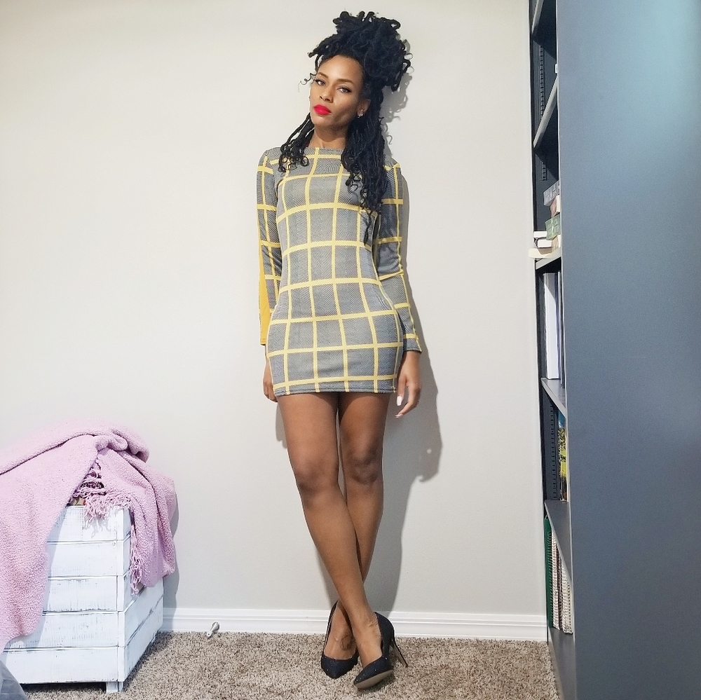 Jackie Jacquard Long-Sleeved Mini Dress